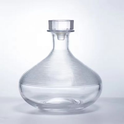 Custom 500ml & 700ml Arched Irregular Glass Bottles with Screen-Printed Stopper Lid for Spirit Vodka Whiskey Rum Tequila