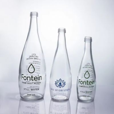 High Quality Classic Long-Necked Recycled Glass Spirit Liquor Bottles 330ml 500ml 750ml for Whiskey Bourbon Gin Tequila