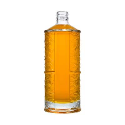 Custom Embossed Glass Wholesale 250ml Clear Vodka Glass Bottles