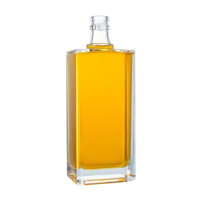 Recyclable Square Spirit Liquor Bottle 500ml Gin Whiskey Vodka Glass Bottle for Rum