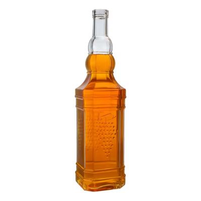 Custom Empty Whiskey Vodka Bottle Glass Spirit Bottle 1000ml