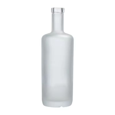 Frosted Tequila Glass Bottles Round Shoulder Thick Bottom 750ml Premium Gin Vodka Bottles