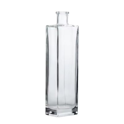 Liquor Square 500ml Unique Brandy Glass Bottle Super Flint Glass Bottle for Spirits Vodka