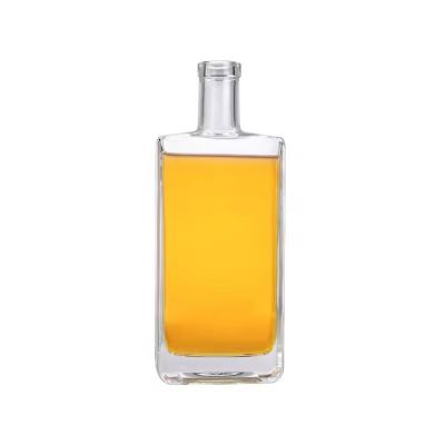 Premium 750ml Square Crystal Flint Glass Liquor Bottle for Vodka Gin Whiskey Custom Spirits Packaging
