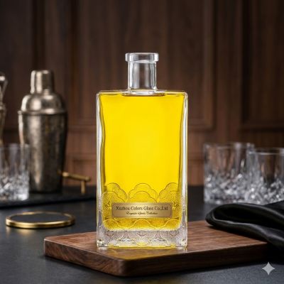 Custom Square Glass Liquor Bottle for Spirits