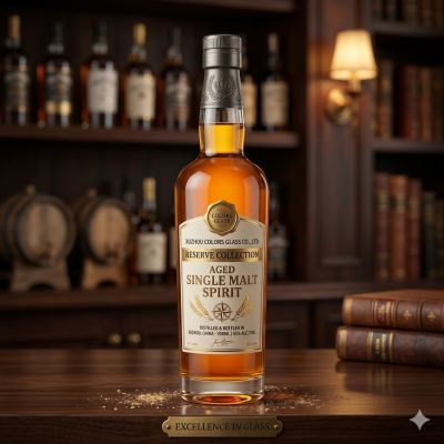 750ml Crystal Flint Glass Liquor Bottle with Heavy Base