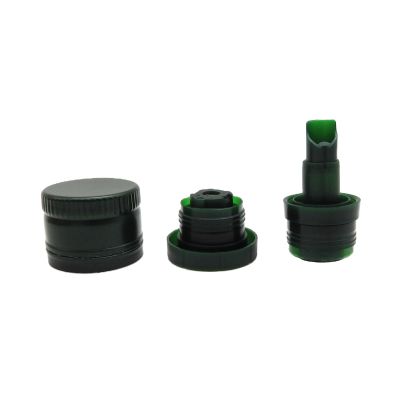 31.5x24mm Aluminium Plastic Olive Oil Bottle Cap with Plastic Pourer Insert Non-refillable Glass Bottle Closure