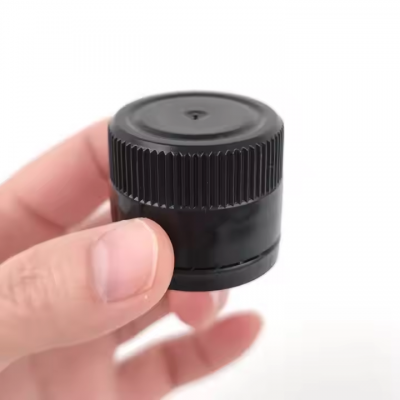In-Stock Pilfer-Proof Easy-Open Black Plastic 31.5mm 33mm ROPP Screw Cap for Olive Oil Glass Bottle