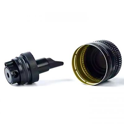 31.5x24mm Pop-Up Aluminium Plastic Olive Oil Bottle Cap with Telescopic Non-refillable Pourer Insert