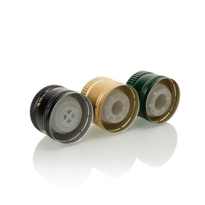 Olive Oil Bottle Cap Aluminum Plastic Screw-On Lid Non-Spill Non-Refillable Food Grade