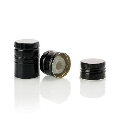 Customized Logo 31.5x24mm 31.5x44mm Aluminum Olive Oil Bottle Screw Cap with Plastic Pourer Insert