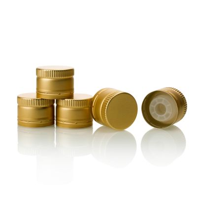 In-Stock 31.5x24mm Short Leadtime Gold Metal ROPP Aluminum Olive Oil Bottle Cap with Plastic Pourer Insert