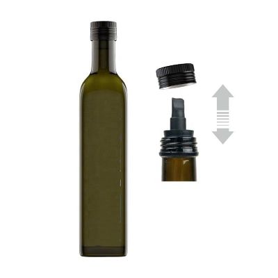 Standard 31.5mm Aluminum ROPP Screw Cap with Food-Grade Plastic Pourer for Olive Oil Glass Bottles